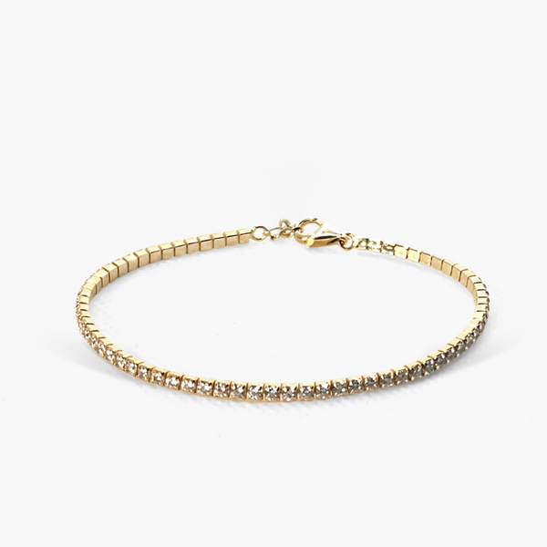 送料税込【AMY O】Dainty Crystal Tennis Bracelet (2色) 国内発 Dainty Crystal Tennis Bracelet Gold – Pearla Bay