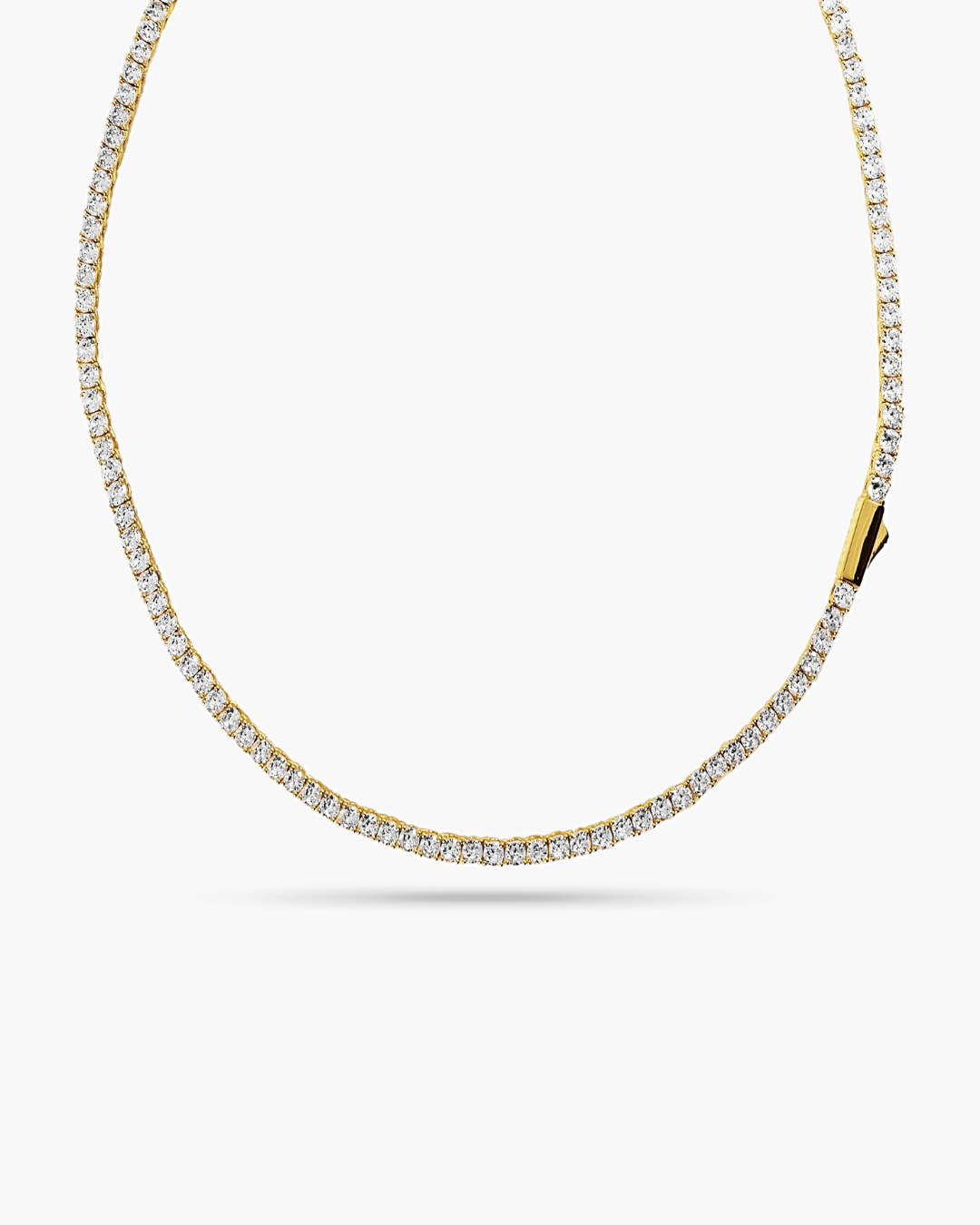 Luxe Crystal Tennis Necklace Gold
