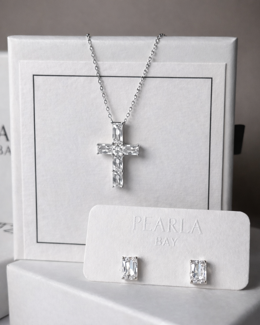 Bold Cross Necklace - Silver