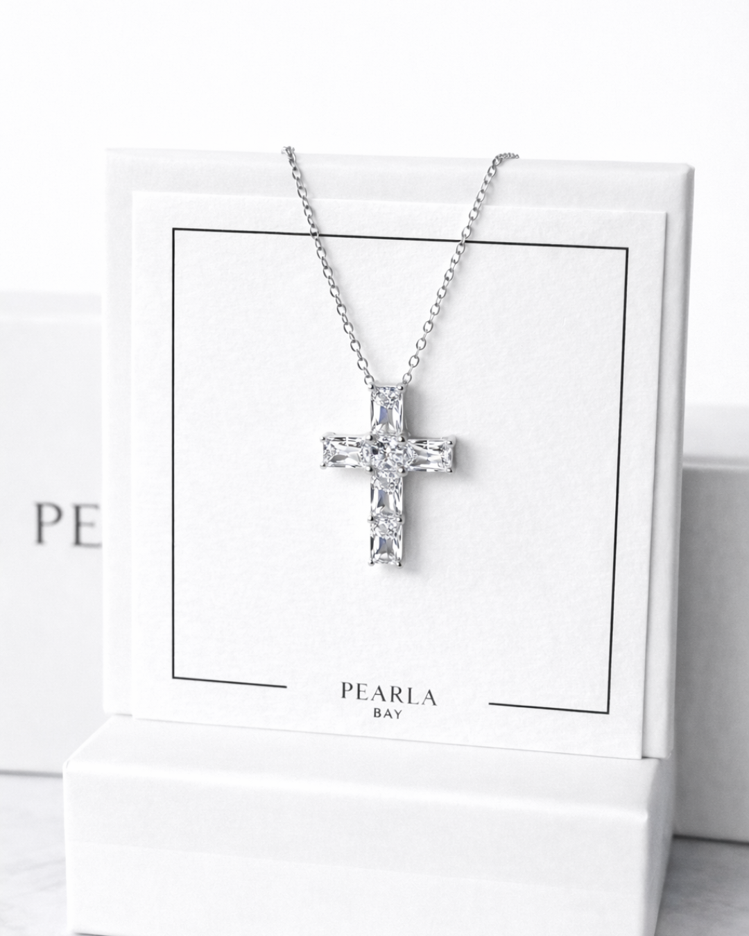 Bold Cross Necklace - Silver