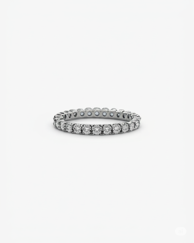 Crystal Eternity Ring Silver