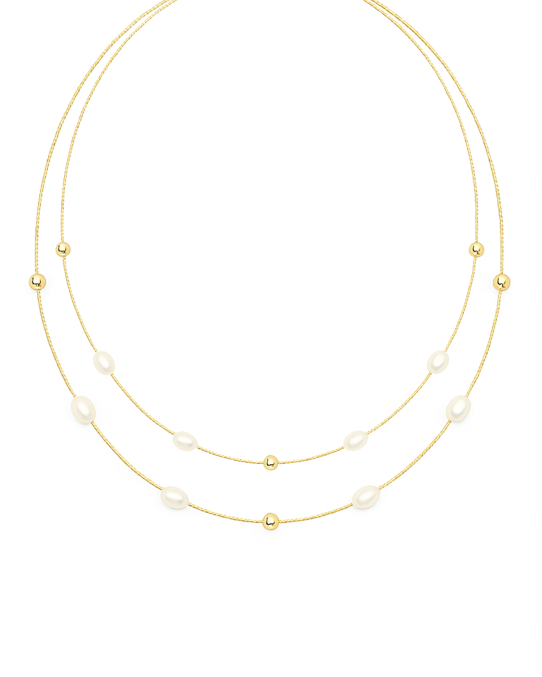 Double Layered Dainty Pearl Necklace