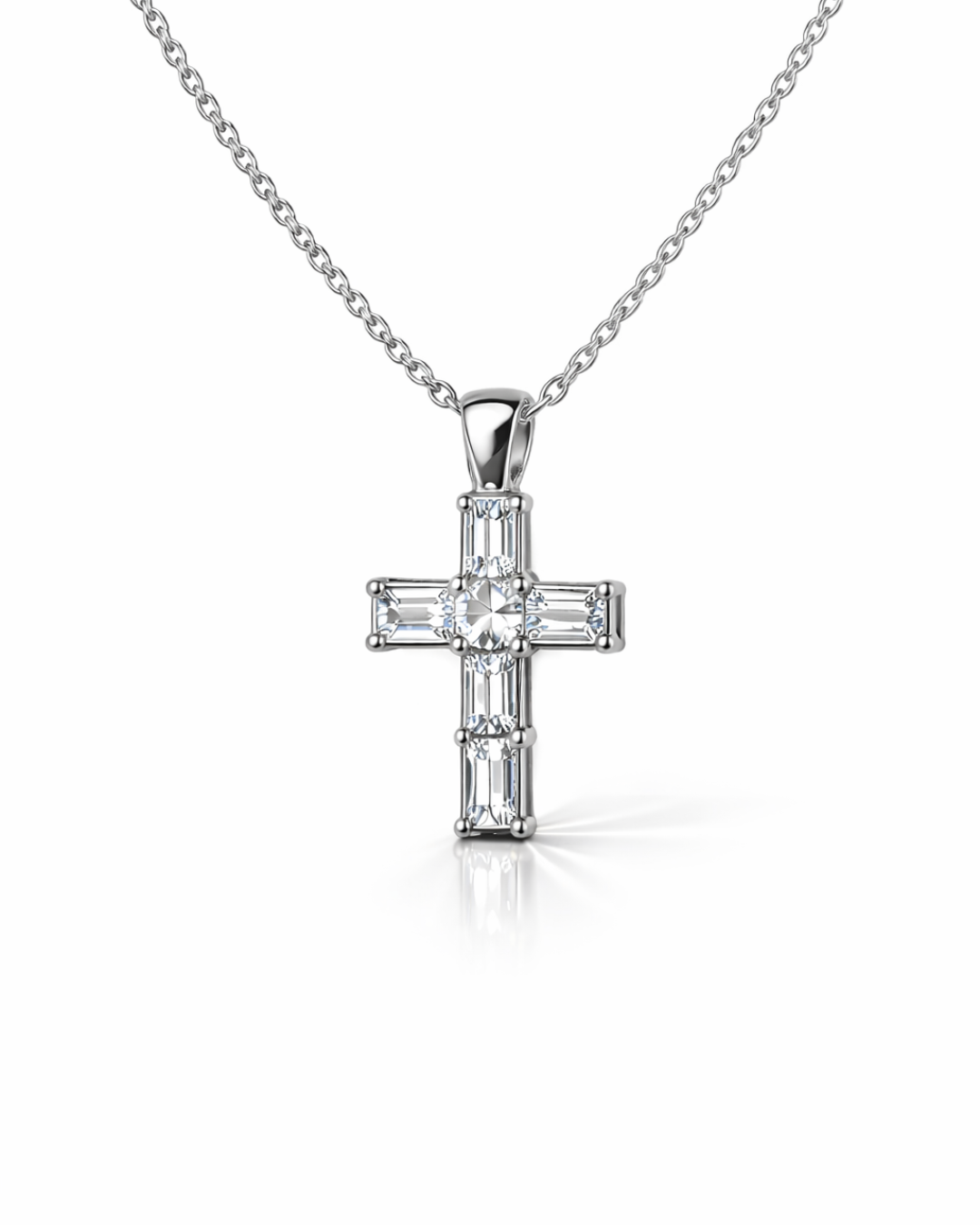 Bold Cross Necklace - Silver