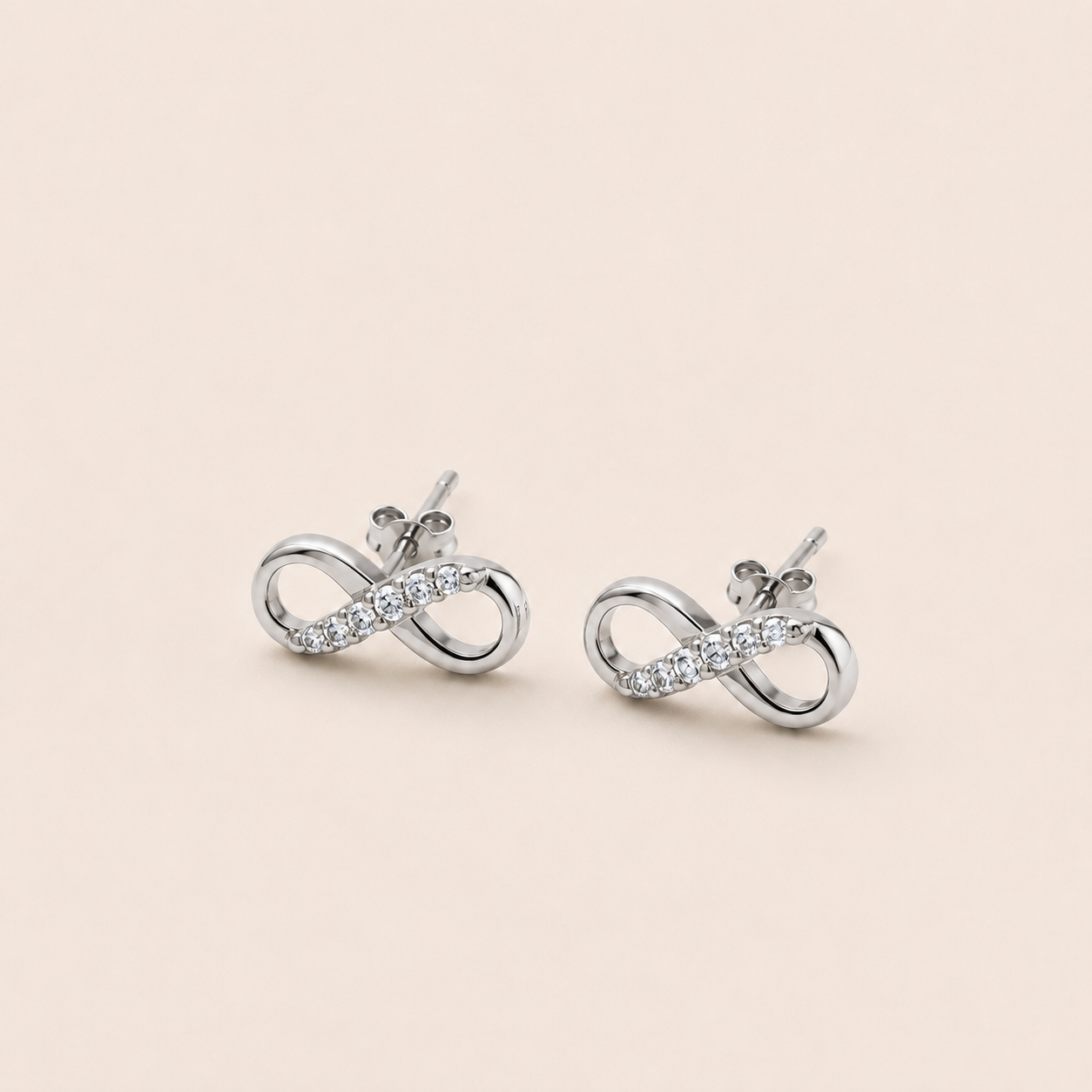 Eternity Stud Earrings - Silver