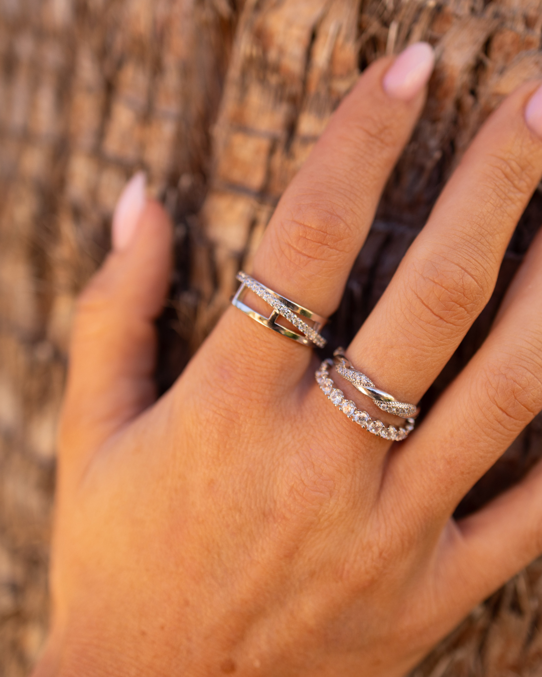 Crystal Eternity Ring Silver