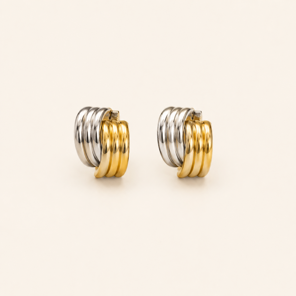 Crossover Mixed Metal Earrings