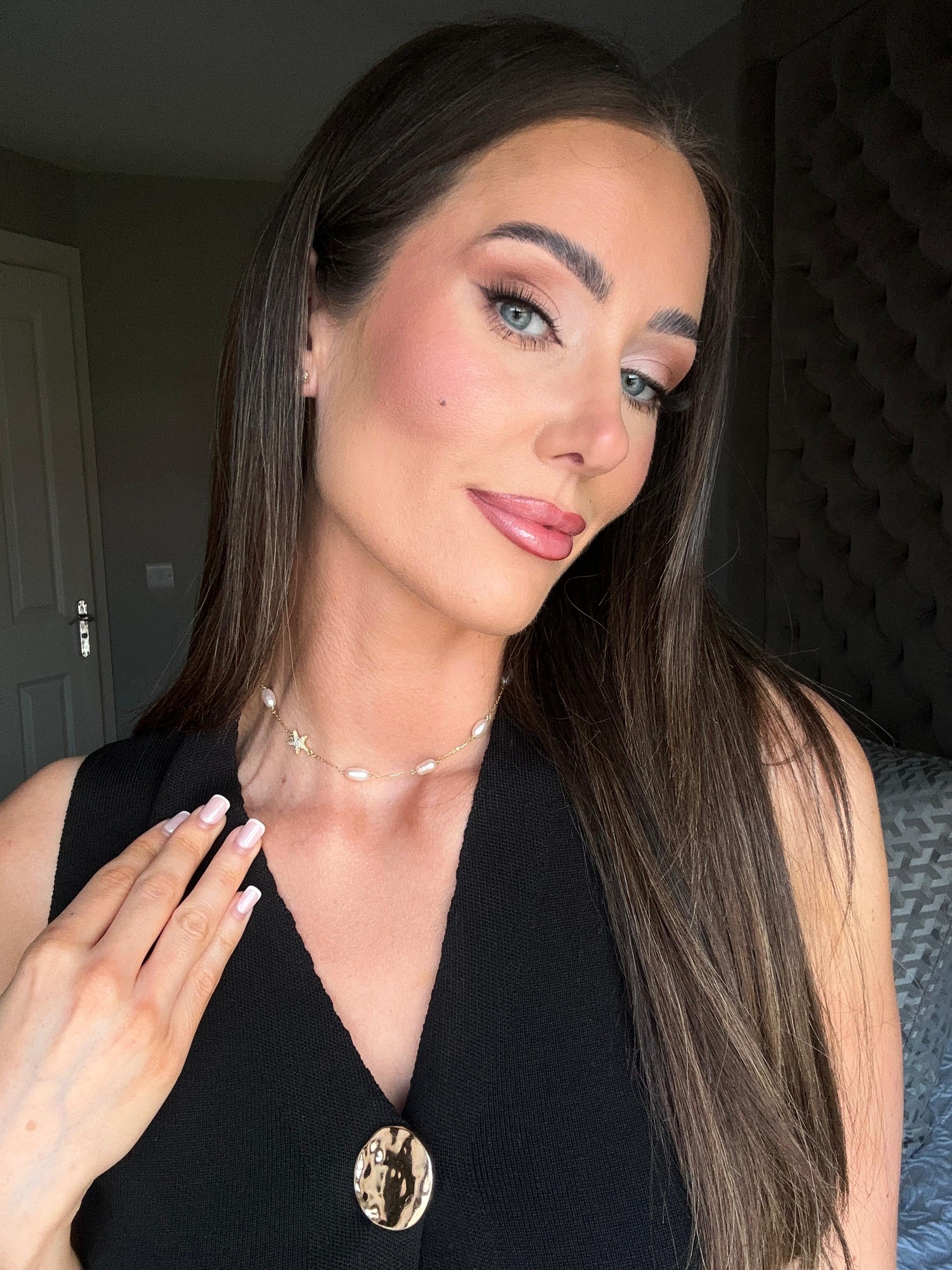 Dainty Pearl Starfish Necklace Gold