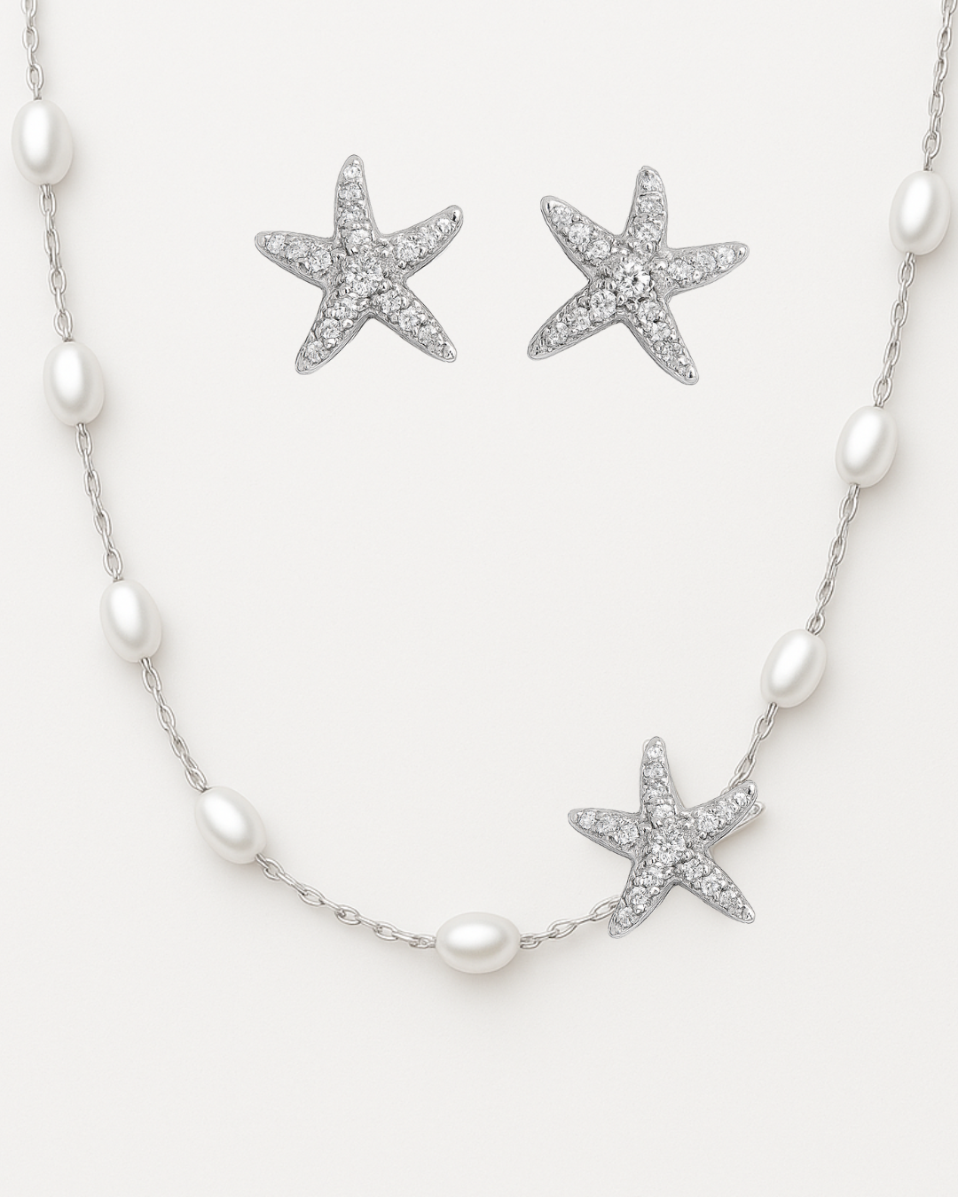 Dainty Duo - Silver Starfish