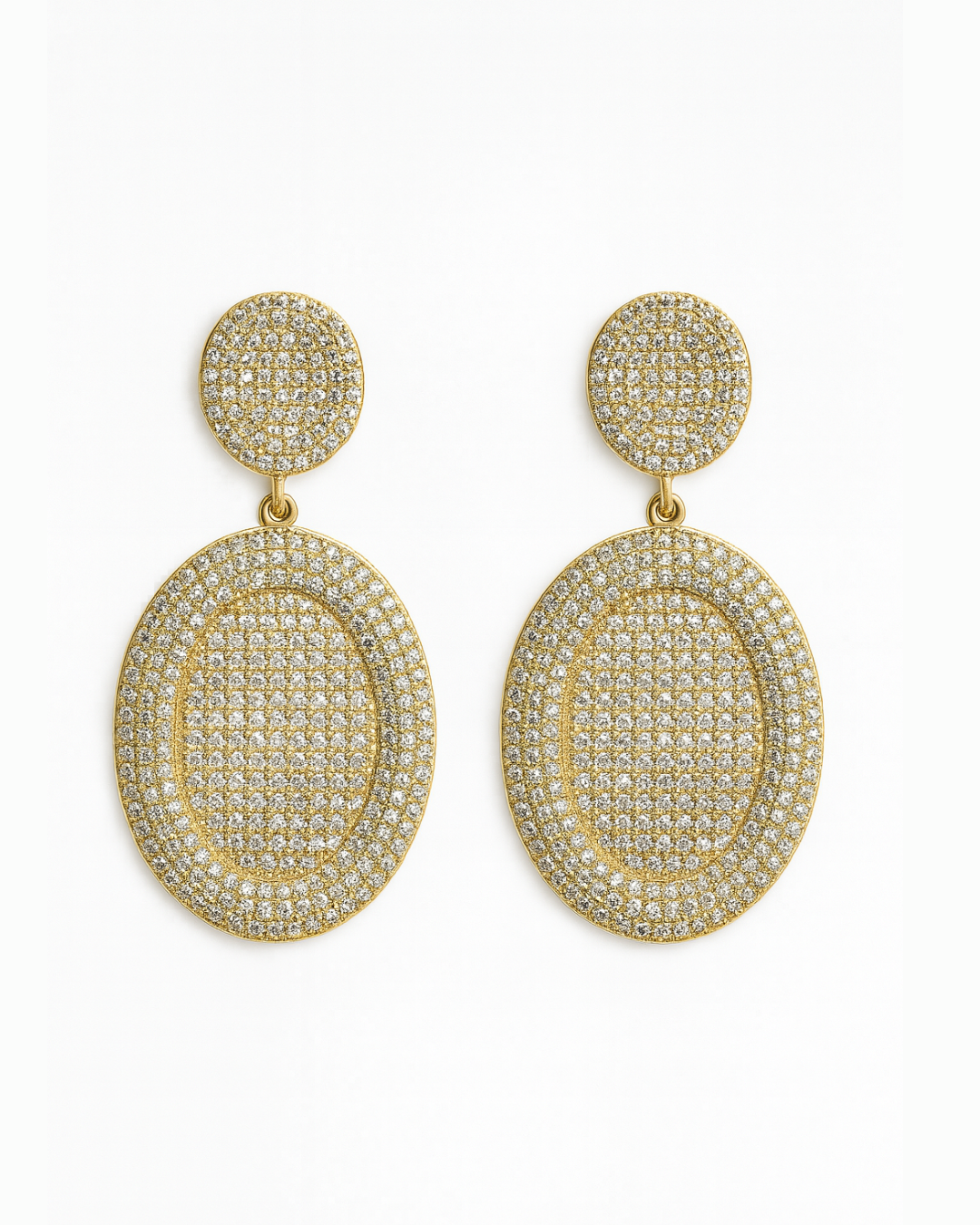 Luxe Pave Earrings - Gold
