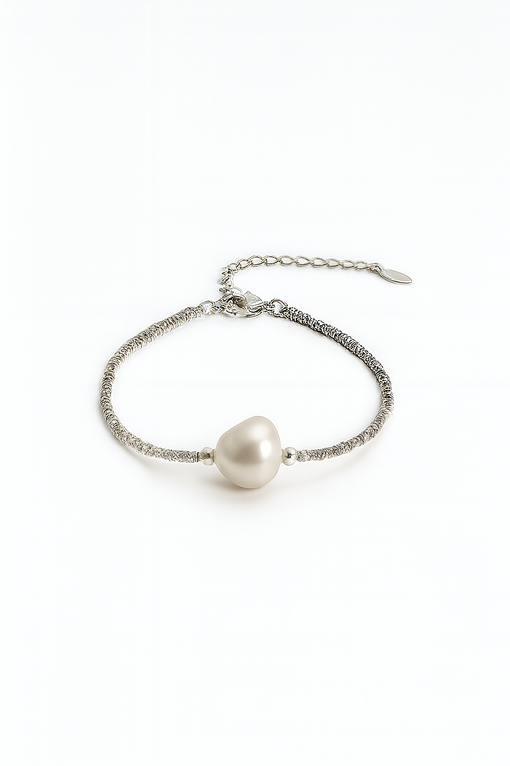Solo Pearl Statement Bracelet Silver