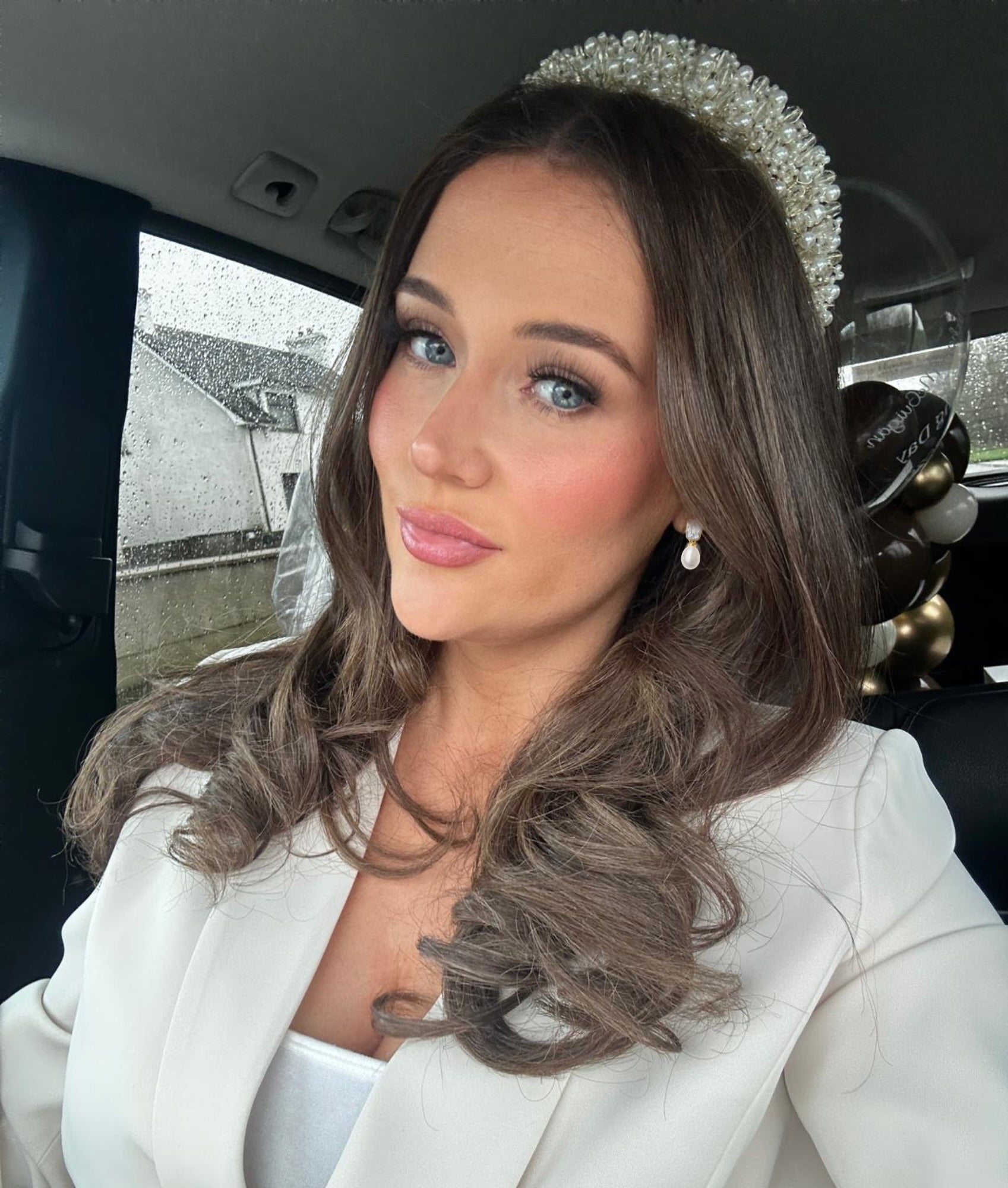 Crystal & Pearl Drop Earrings Gold