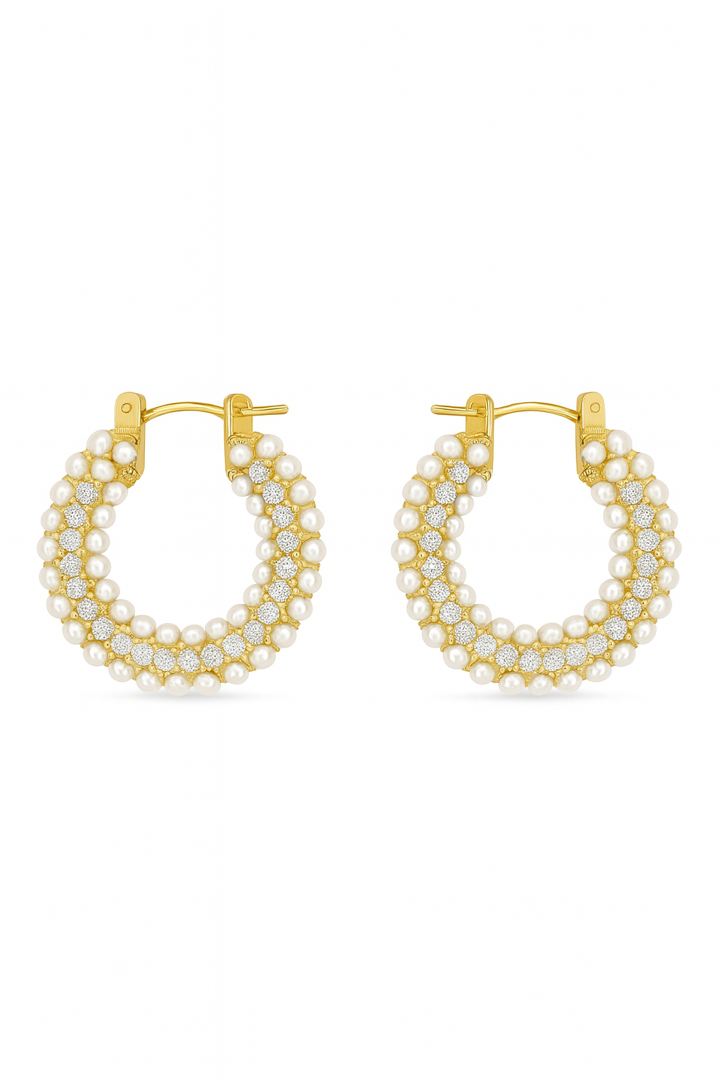 Crystal & Pearl Hoops