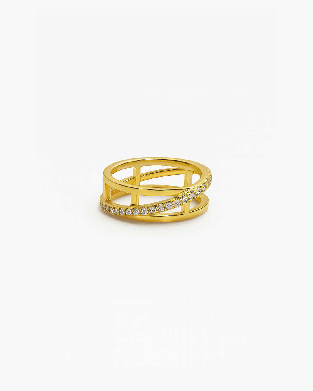 Crystal Halo Ring - Gold