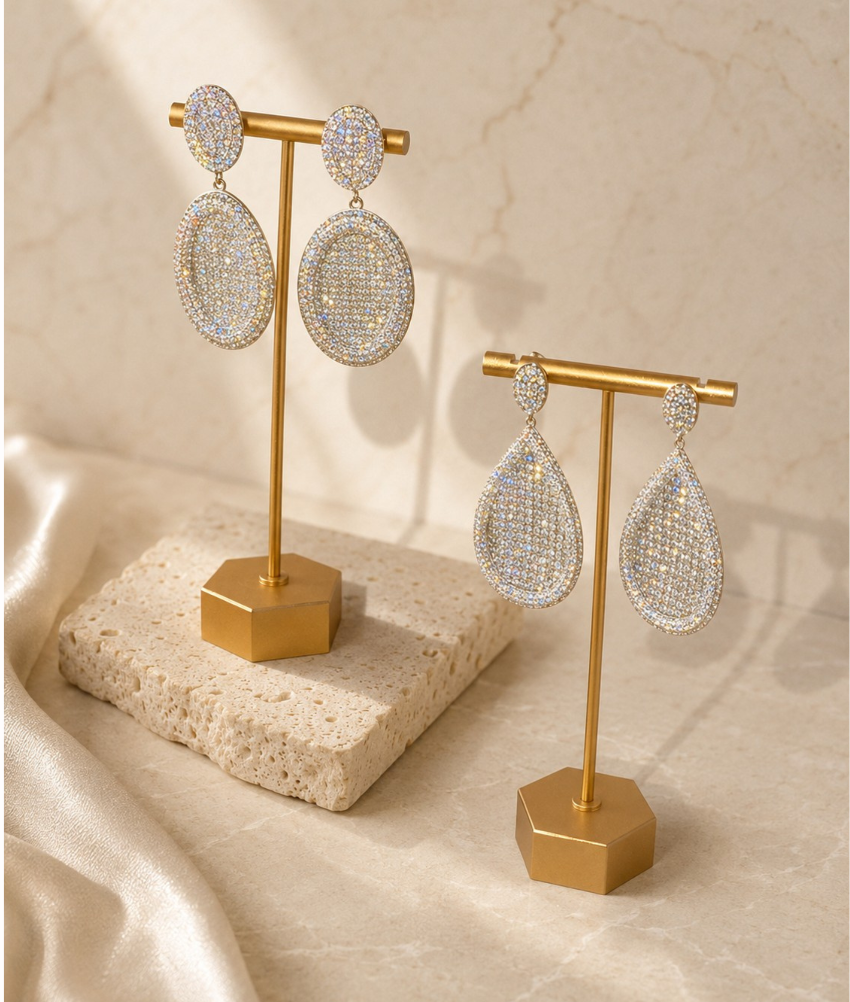 Luxe Pave Earrings - Gold