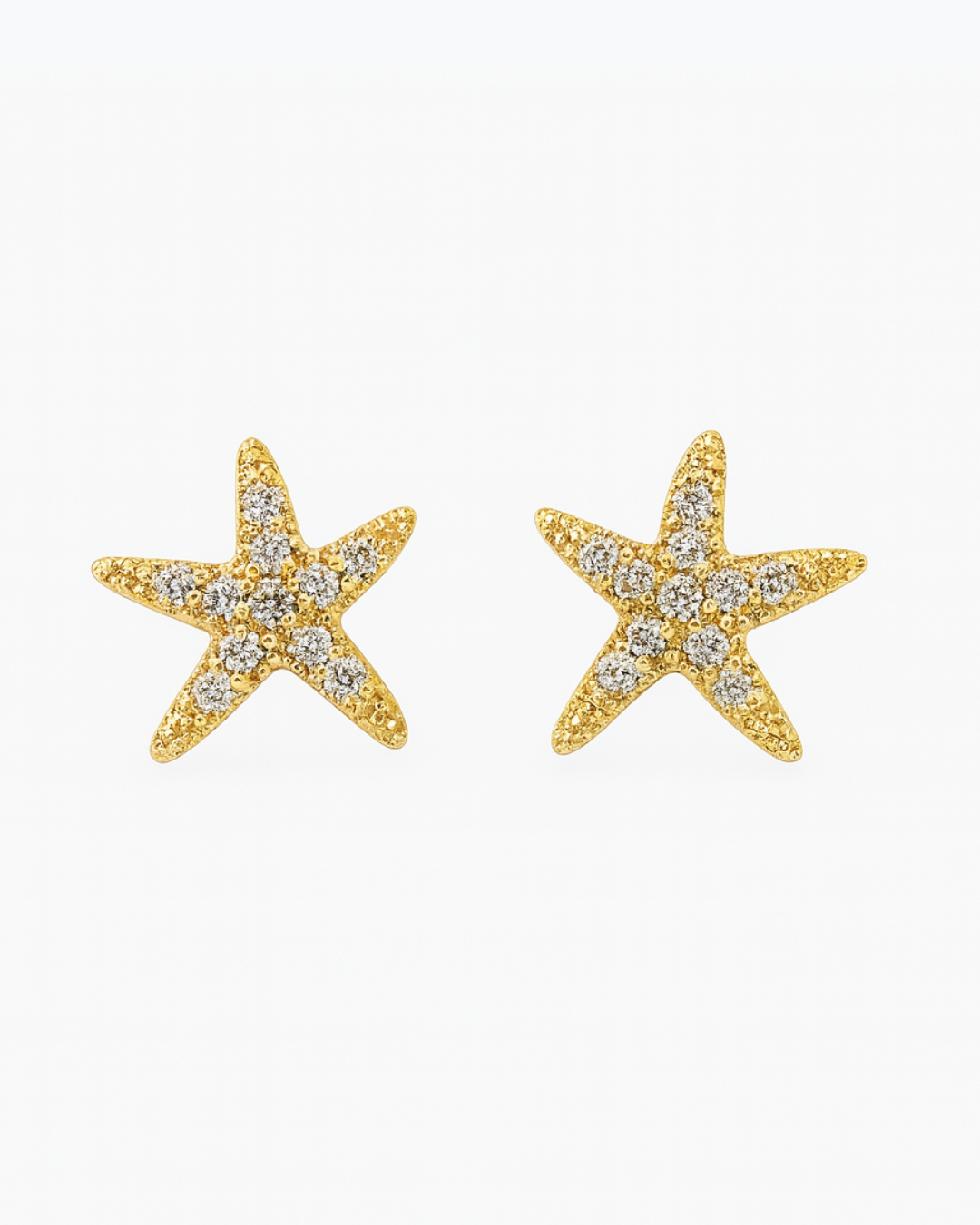 Starfish Crystal Studs Gold
