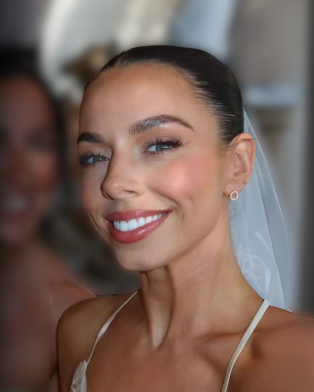 Crystal Circle Stud Earrings Gold