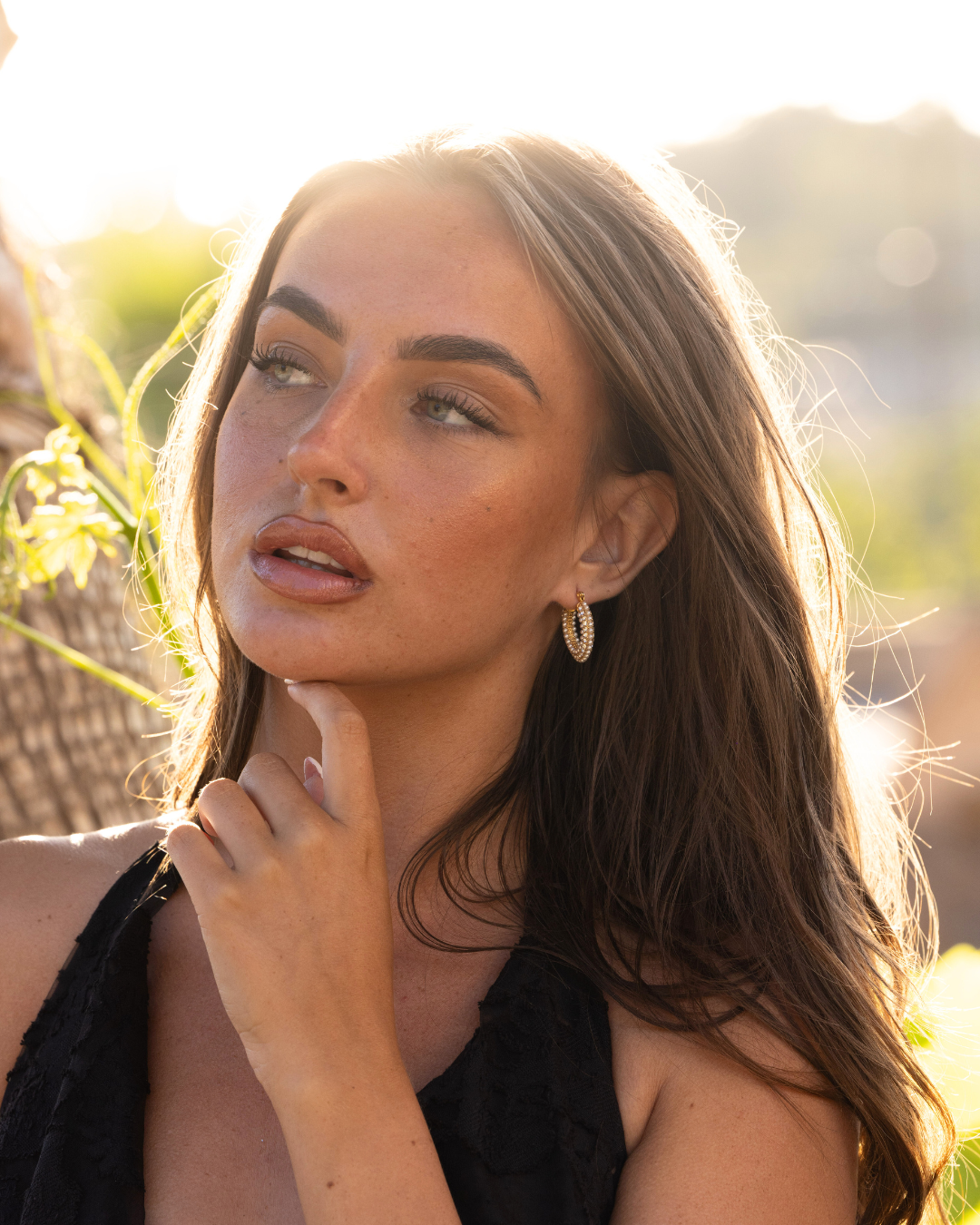 Crystal & Pearl Hoops