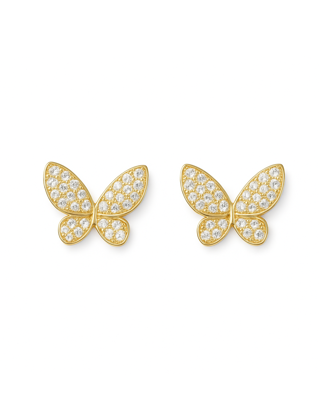 Butterfly Crystal Studs Gold