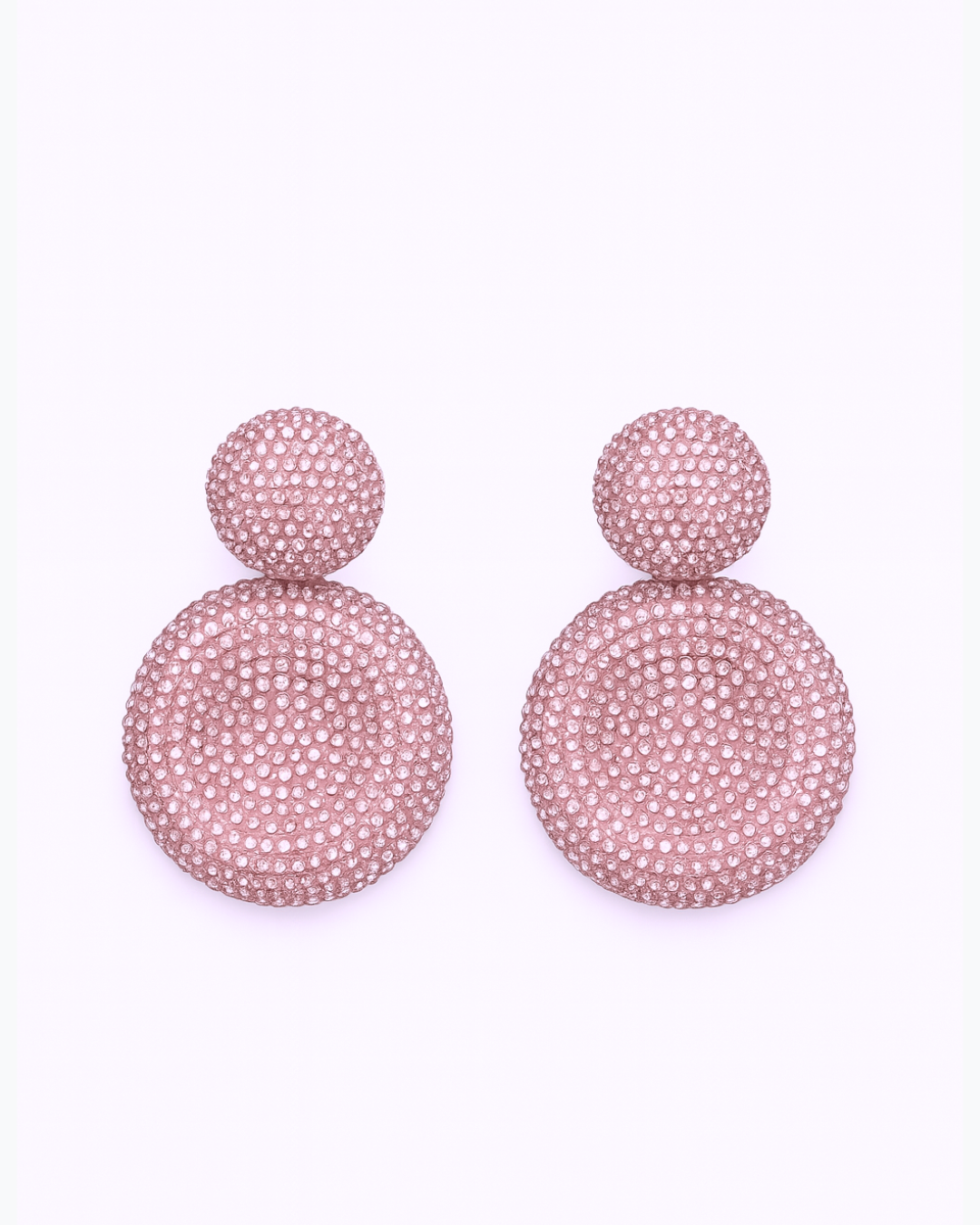 Statement Crystal Drop Earrings - Pink