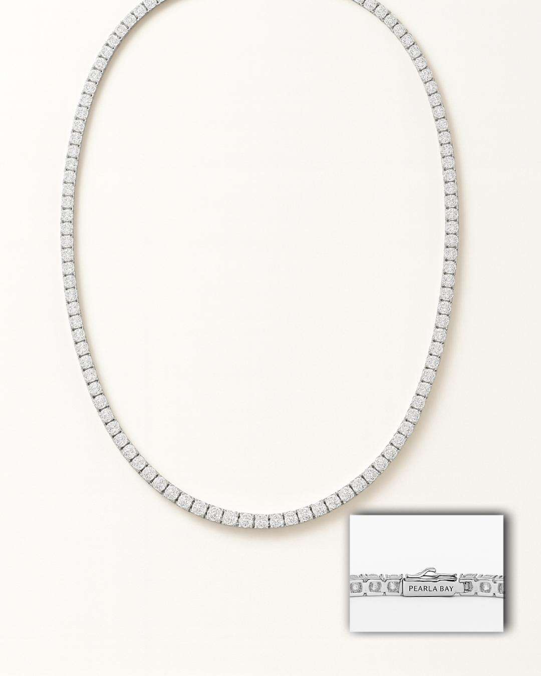 Luxe Crystal Tennis Necklace Silver