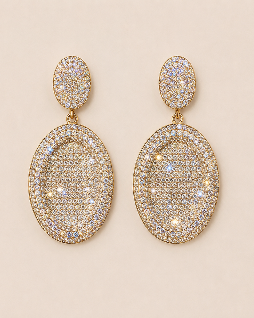 Luxe Pave Earrings - Gold