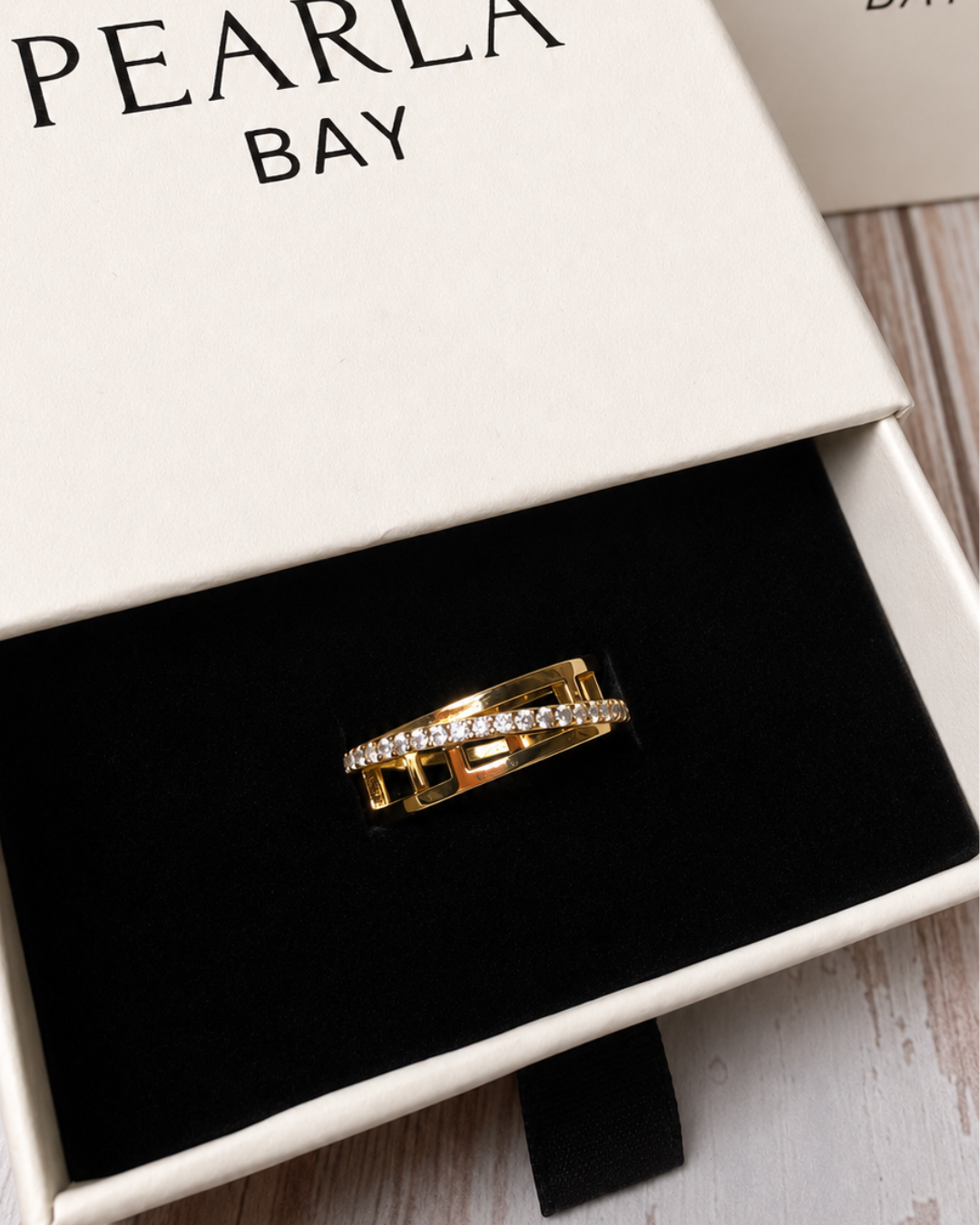 Crystal Halo Ring - Gold