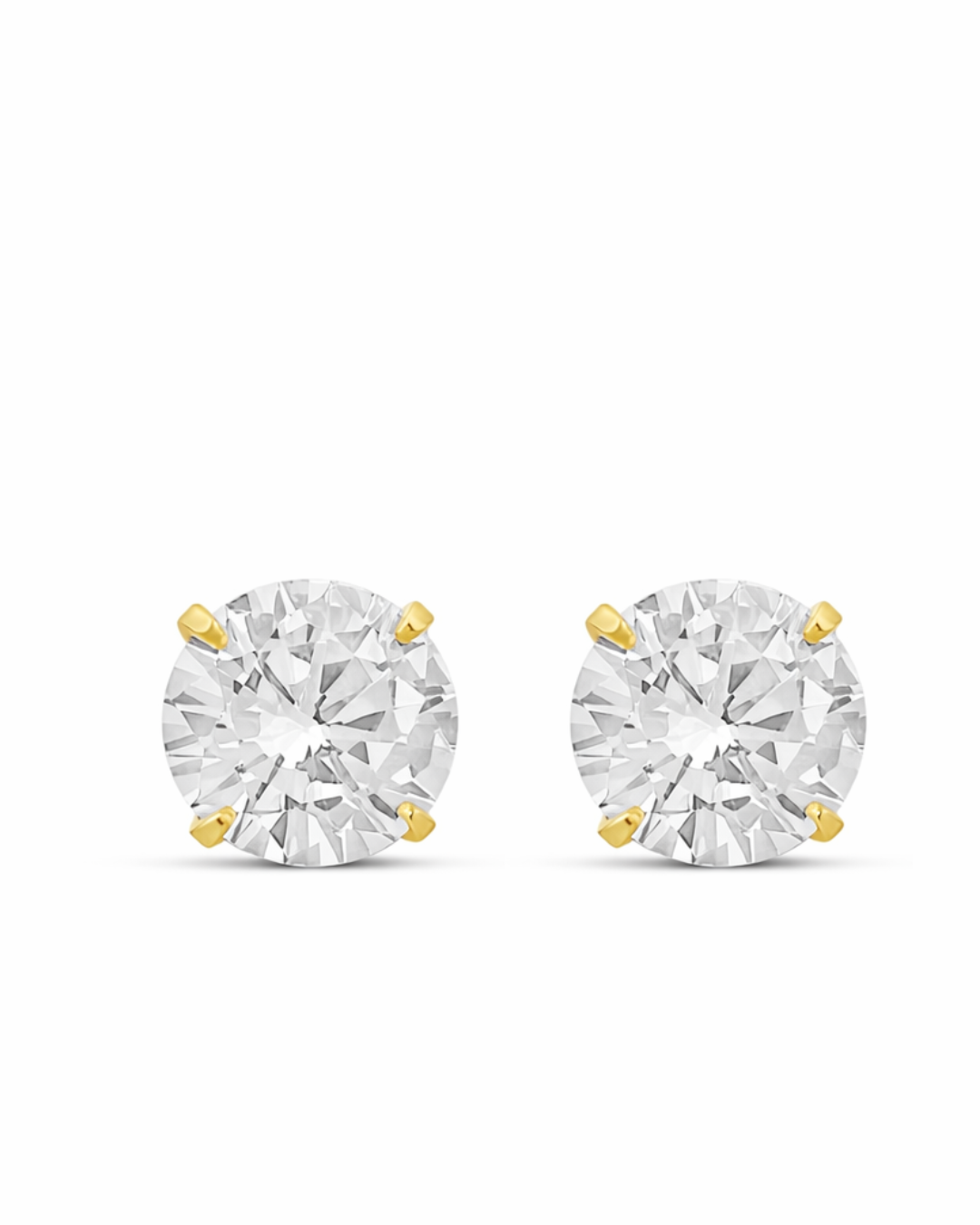 Fine Crystal Stud Earrings Gold