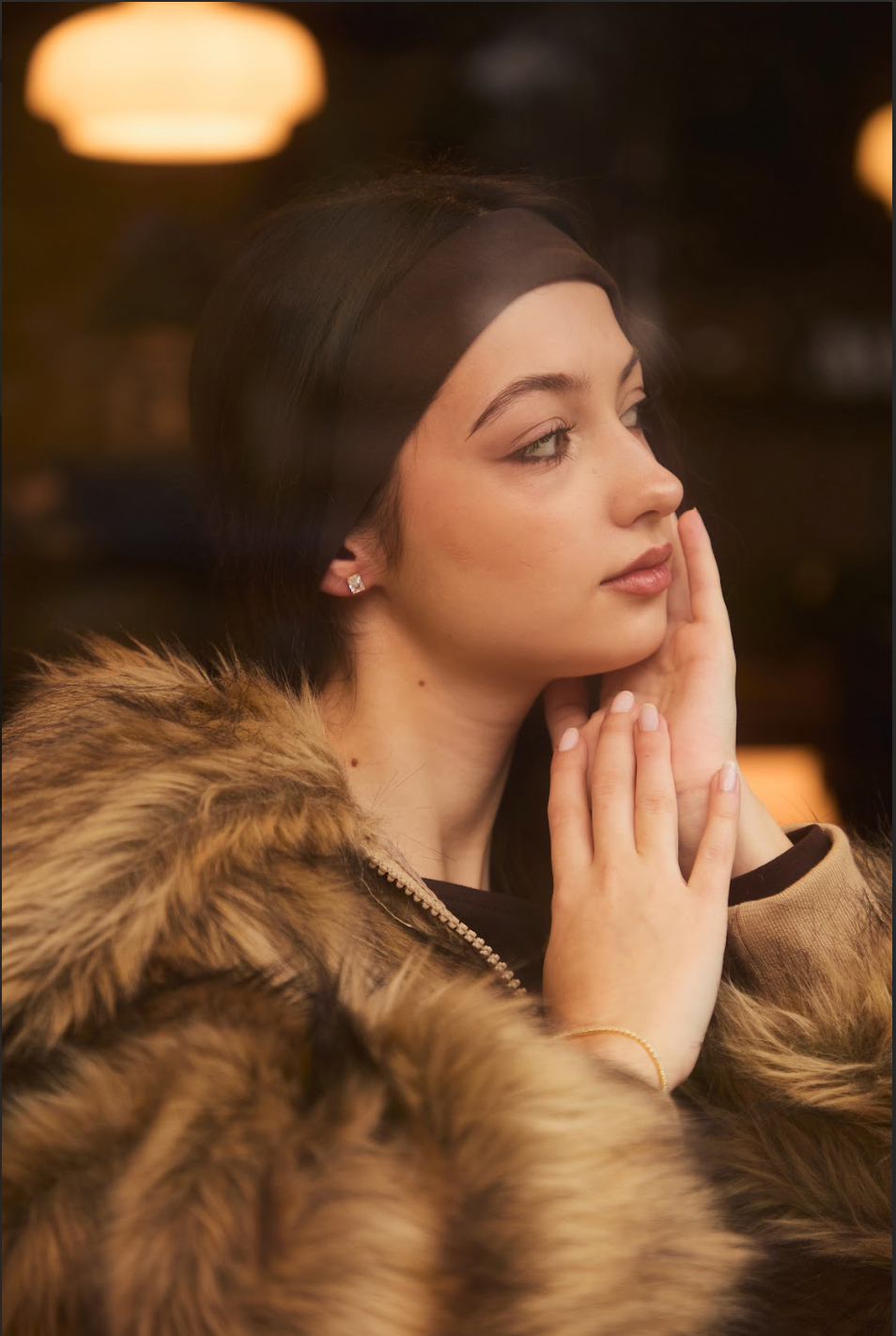 Rectangle Crystal Studs Gold