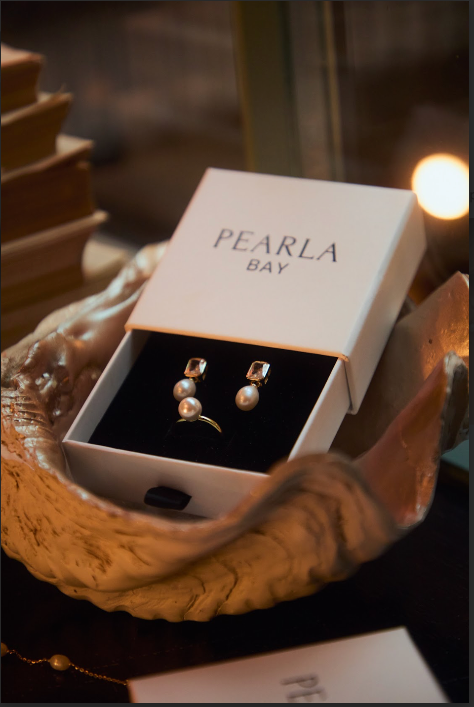 Crystal & Pearl Drop Earrings Gold